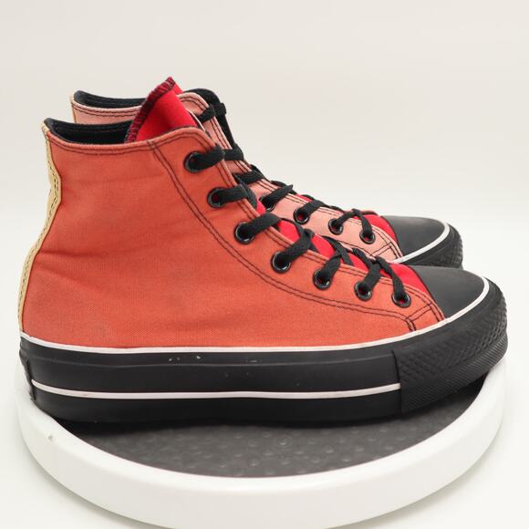 Converse CTAS Womens Platform Hi Top Shoes Size 8.5 Pink Red Black Sneakers - Picture 2 of 16